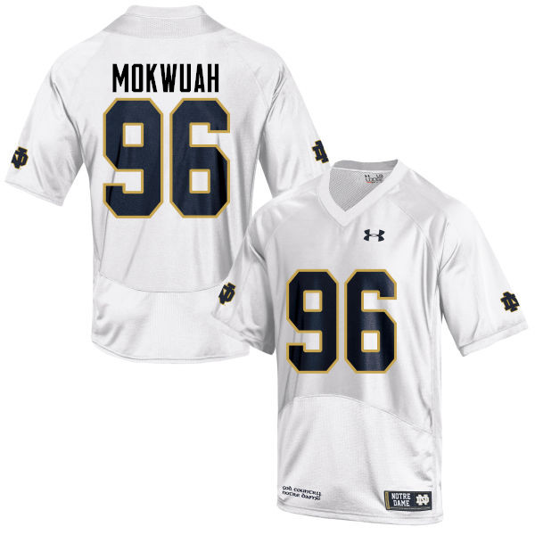 Men #96 Pete Mokwuah Notre Dame Fighting Irish College Football Jerseys-White